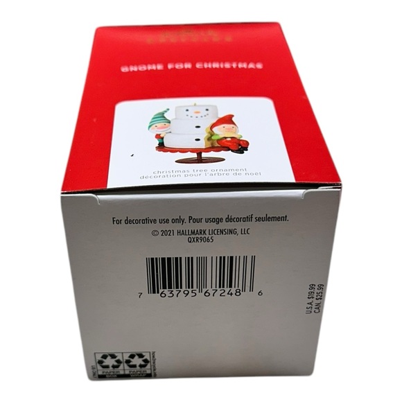 2021 Hallmark GNOME FOR CHRISTMAS Keepsake Ornament 1st in Series Snowman Elf - Picture 5 of 5